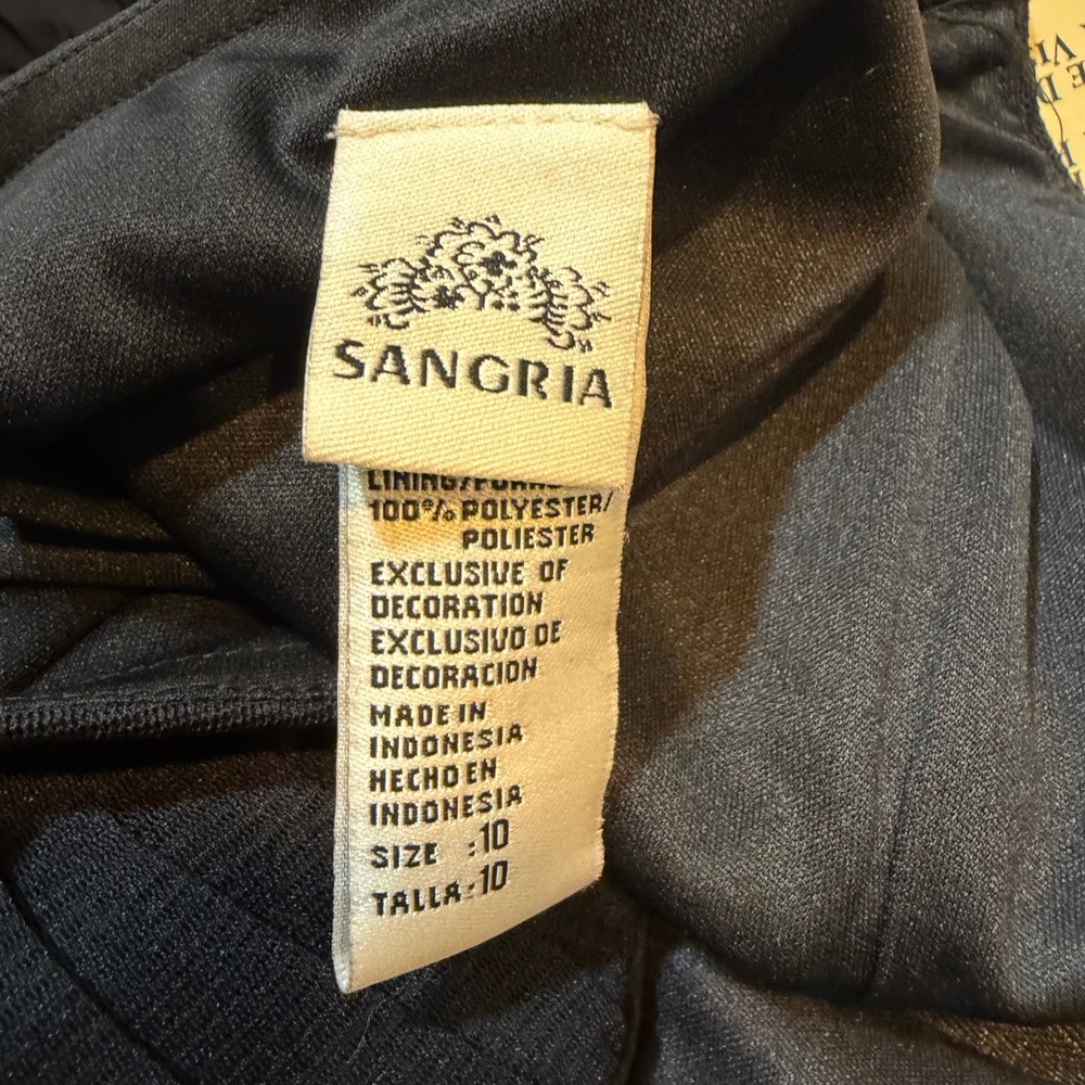 Sangria Black One Shoulder Cocktail Dress Rhinestone Ruched AWYEC32I Size 10 NWT - Picture 6 of 10
